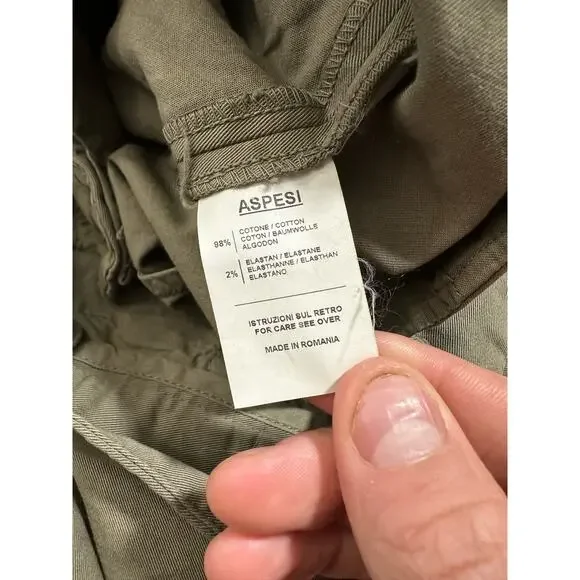 Aspesi Women’s Khaki Trouser Pants Pleated Tan Size 46 - Picture 8 of 11